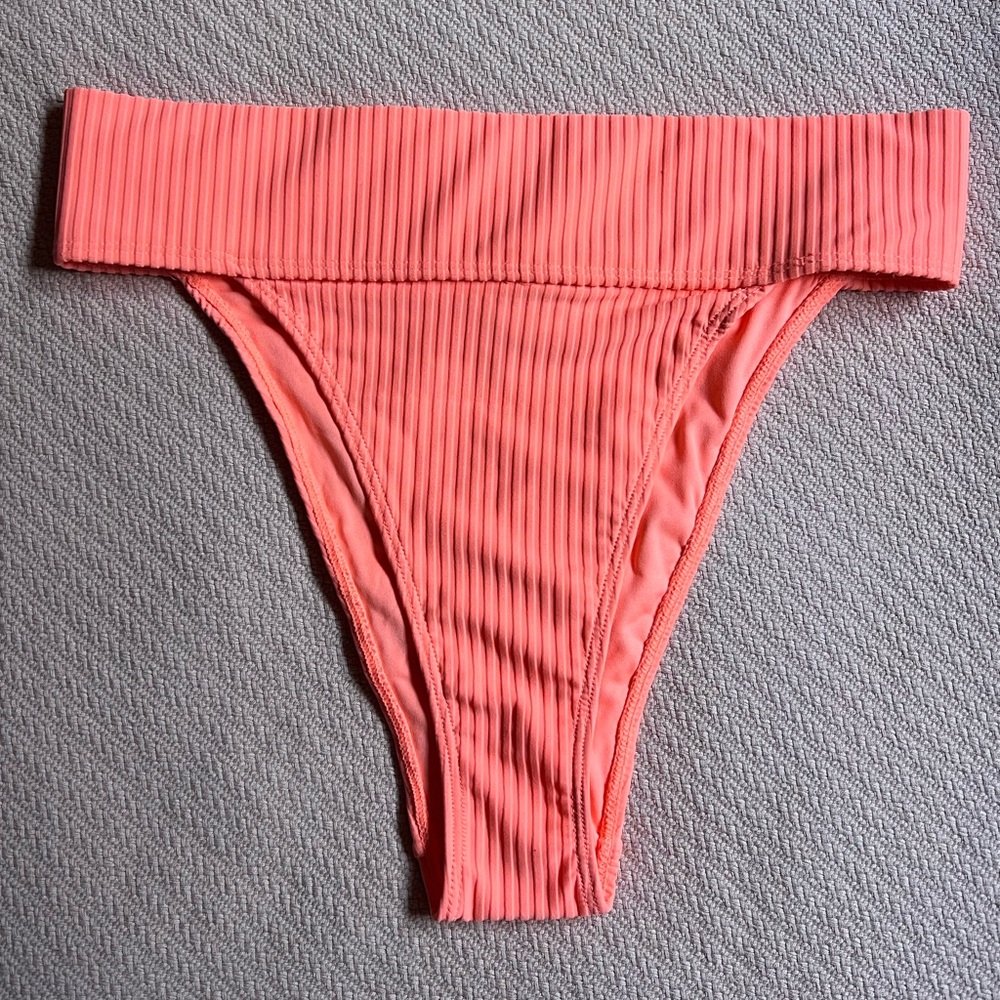 NWT neon ribbed high cut bikini bottom - Picture 2 of 5